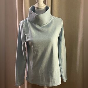 Dudley Stephens Size Small Light Blue Mock Neck Pullover